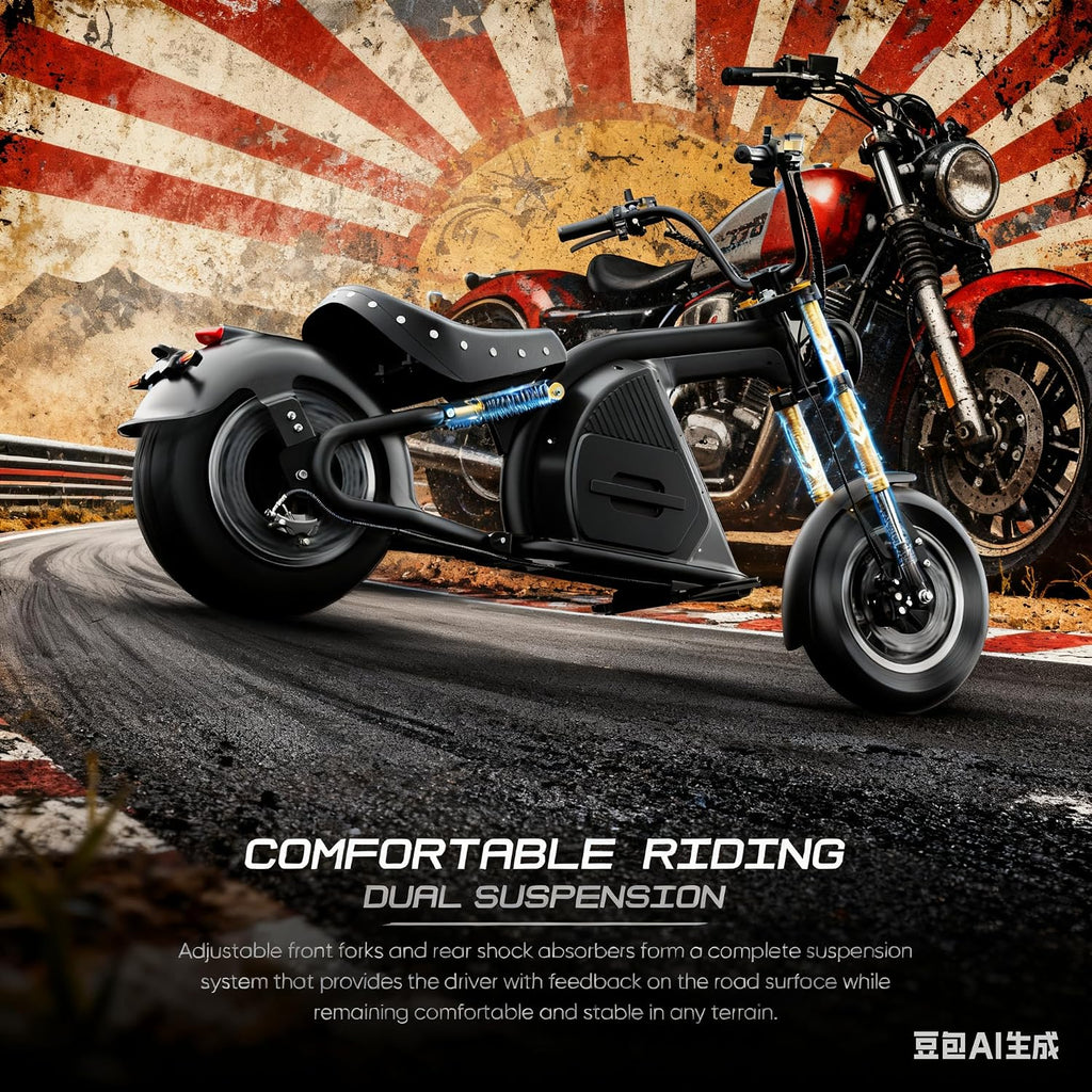 eAhora 4000W M8S Electric Motorcycle for Adults,72V 35Ah Lithium Battery 87 Miles Long Range, Full Suspension Dual Hydraulic Brakes,IP6 Color LCD Display Street Legal High Speed Bike