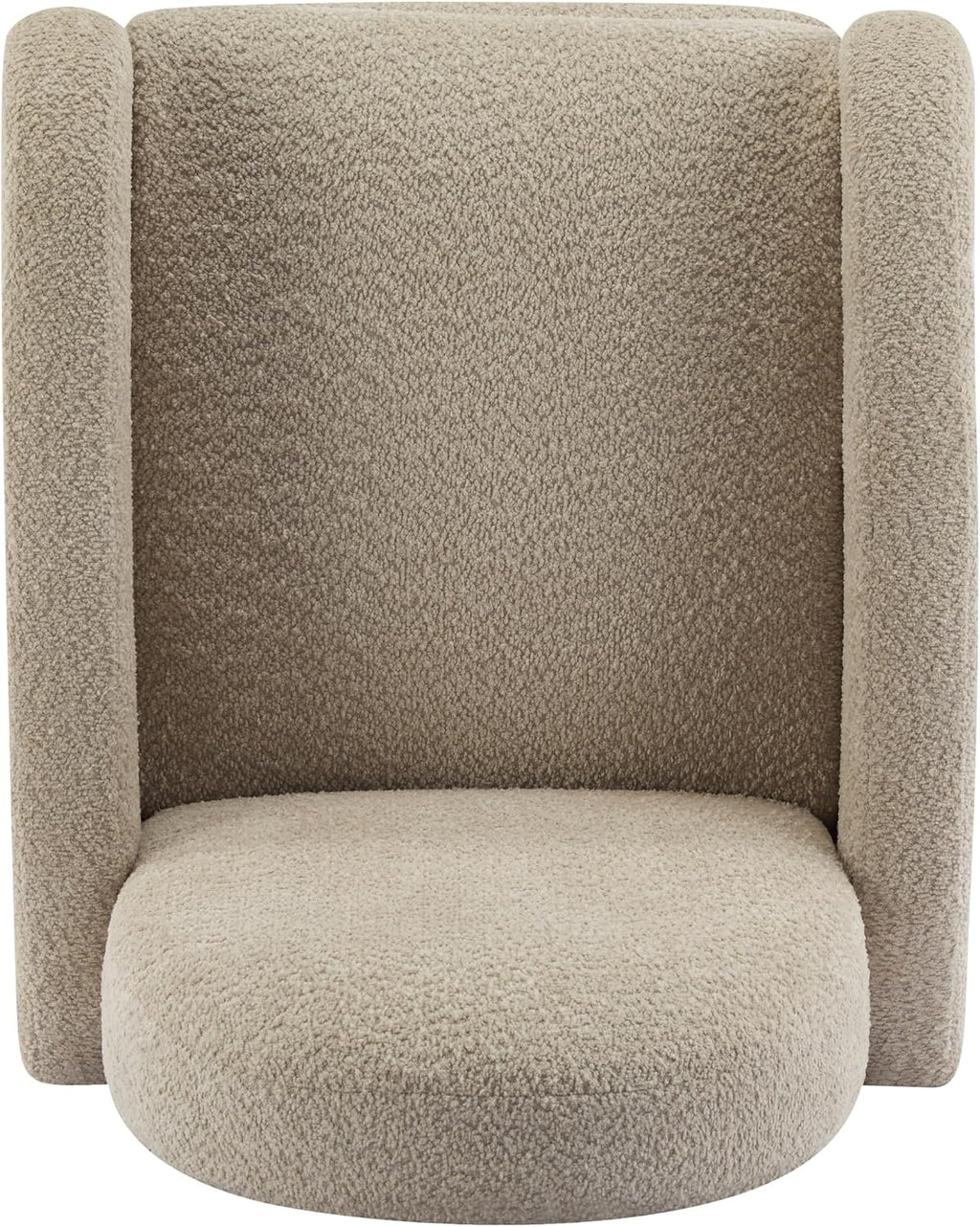 GDFStudio Swivel Glider Recliner Chair Nursery Rocker Recliner Chair with Boucle Upholstered High Back Single Seat Sofa Chair with Deep Seat Manual Nursing Reclining for Living Room, Almond