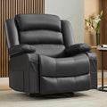 Oversized Nursery Rocking Chairs with Heat and Massage, 360° Swivel Recliner Chair for Adults, Recliner Single Sofa Seat with Cup Holders, Lazy Boy Recliner Single Sofa (Oversized Manual, Black)