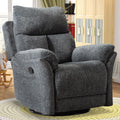 ANJ Swivel Rocker Recliner Chair Nursery, Manual Fabric Rocking Recliner, Modern Rocking Reclining Chairs for Living Room, Bedroom(Gray)
