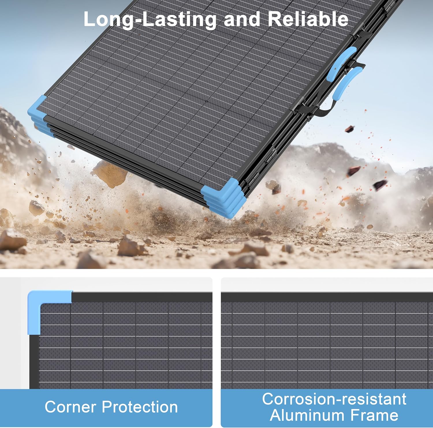 400W Bifacial Portable Solar Panel for Power Station, 23.5% High Efficiency ETFE Foldable Solar Charger for Camping Essentials,IP68 Waterproof 3 Reinforced Kickstands for RV Off-Grid Blackouts