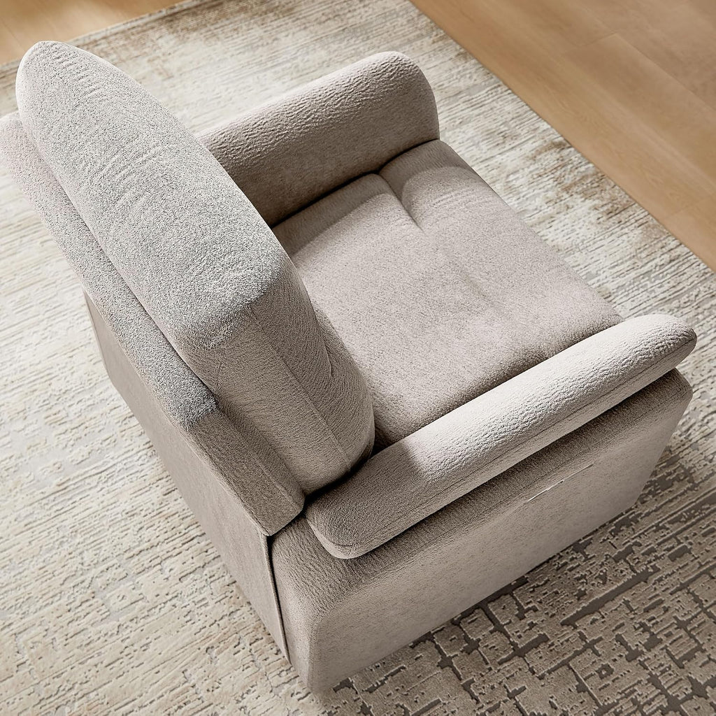 VANOMi Power Recliner Chair Swivel Glider, Electric Rocking Recliner Chairs with USB and Type-C Ports, Nursery Chair Recliner for Living Room, Bedroom, Apartment（Camel）