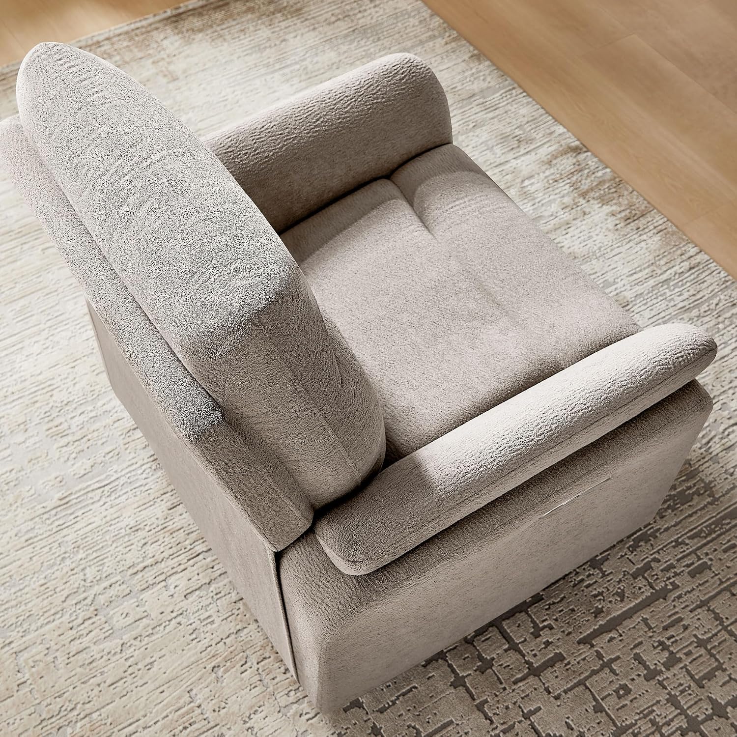 VANOMi Power Recliner Chair Swivel Glider, Electric Rocking Recliner Chairs with USB and Type-C Ports, Nursery Chair Recliner for Living Room, Bedroom, Apartment（Camel）