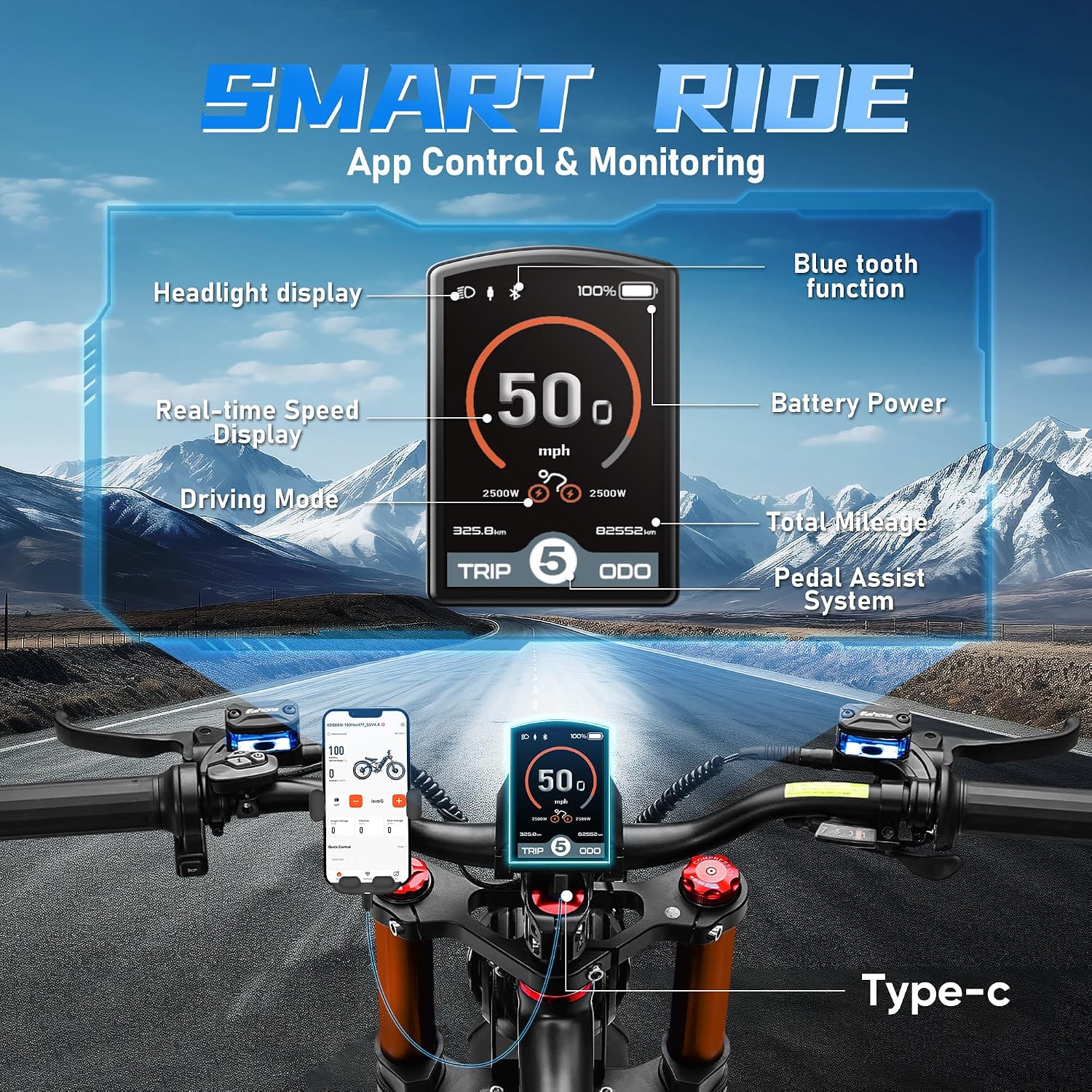 2026 eAhora Romeo Pro 3/2 50-46 Mph Electric Bike for Adults, 5600W/4000W/2500W Dual Motor Ebike 60V 80Ah/52V 70Ah Battery 200 Miles Long Range, 26*4.0'/20*4.5' Fat Tire, Full Suspension, All Terrain