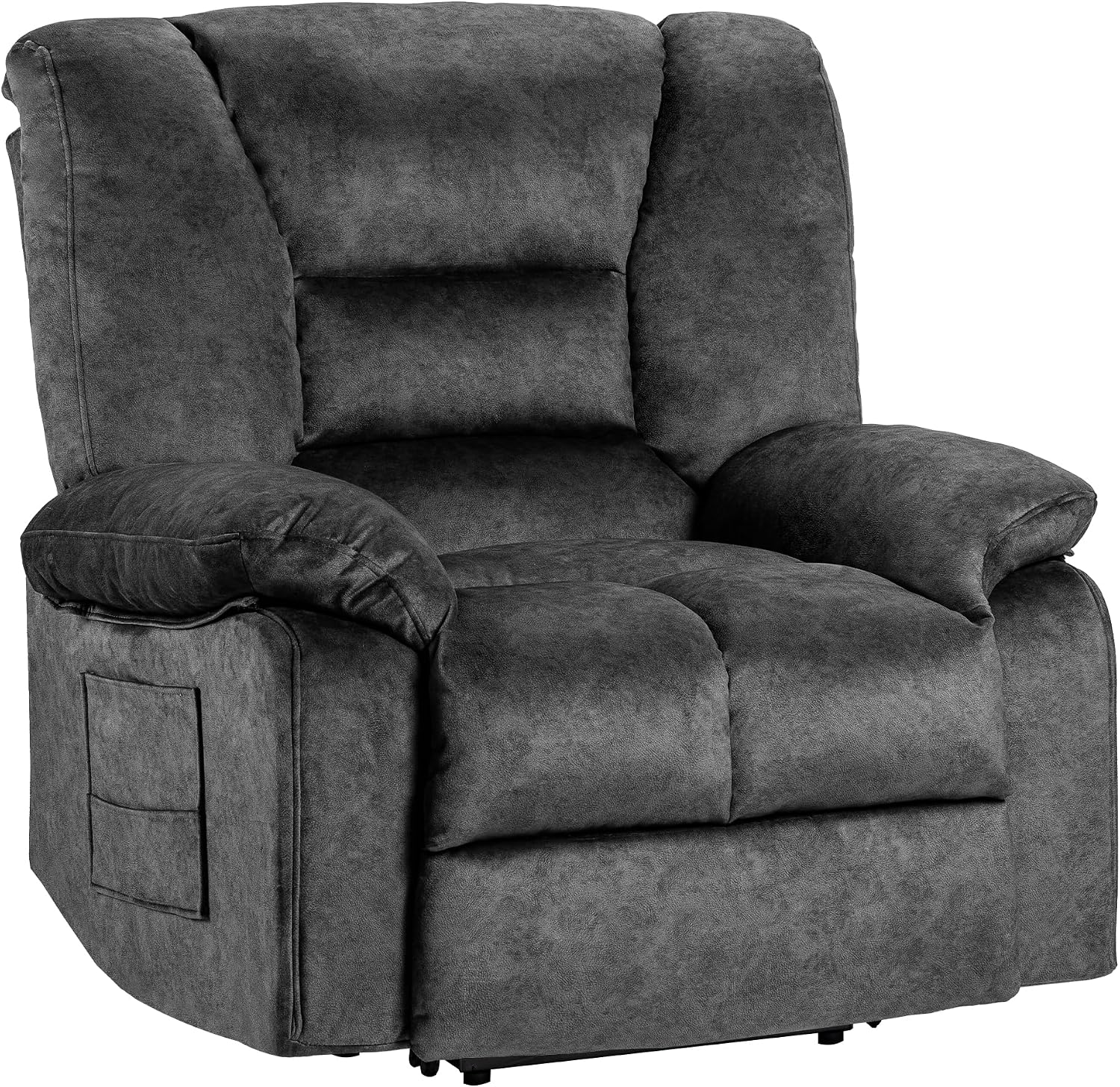 Recliner Chair Rocker Modern Ergonomic Lounge Degree Single Sofa Seat Living Room Lounge Recliners (Dark Gray A - Flannel)