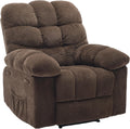 Oversized Rocker Recliner Chair for Adult, Ergonomic Nursery Rock Recliner Chairs,Extra Wide Manual Recliners,Upholstery Overstuffed Soft Rocking Sofa Chair,Brown