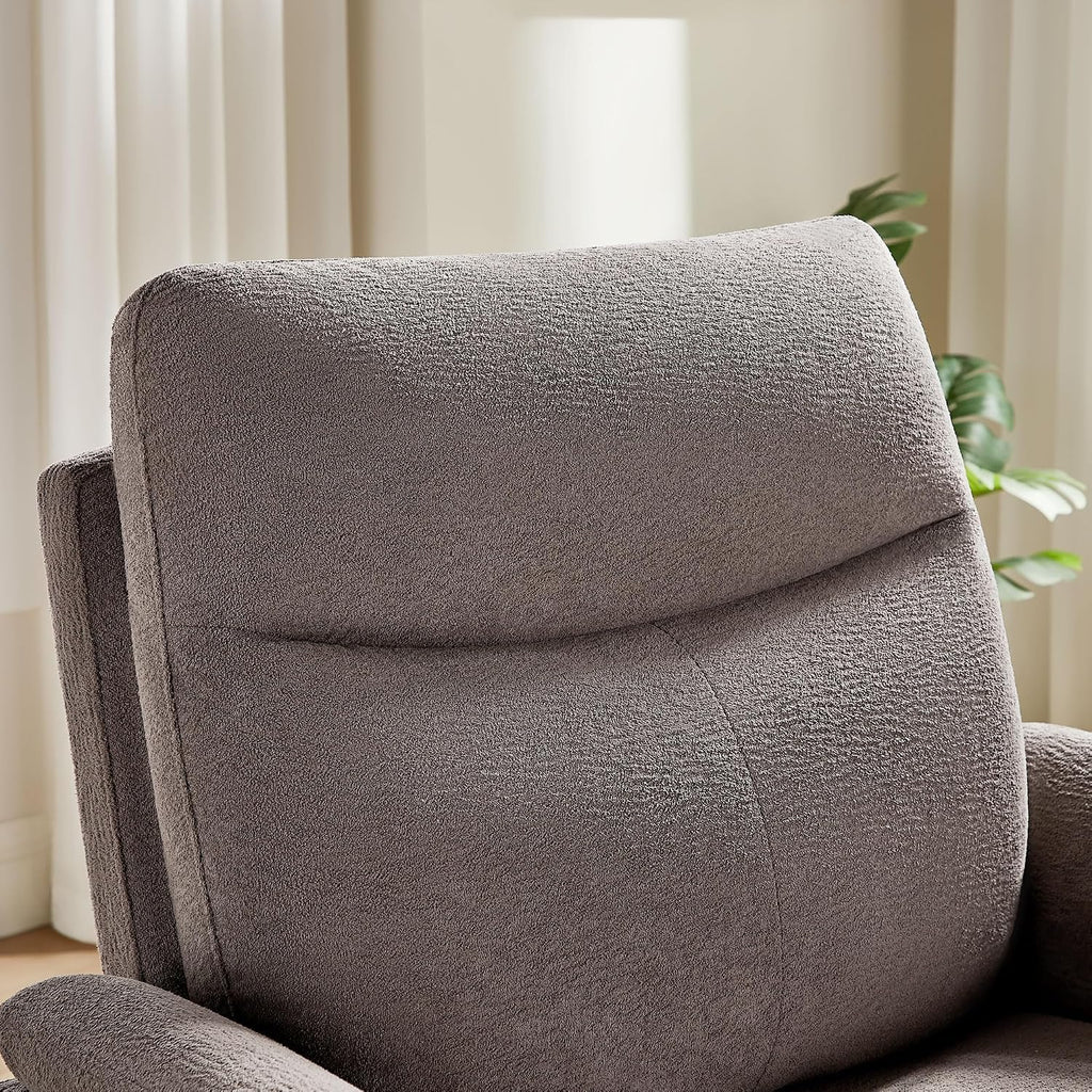 VANOMi Power Recliner Chair Swivel Glider, Electric Rocking Recliner Chairs with USB and Type-C Ports, Nursery Chair Recliner for Living Room, Bedroom, Apartment（Light Brown）