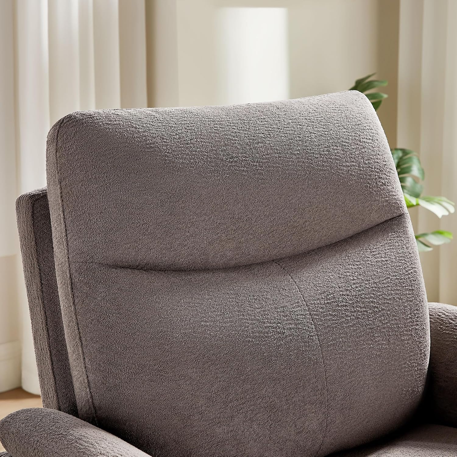 VANOMi Power Recliner Chair Swivel Glider, Electric Rocking Recliner Chairs with USB and Type-C Ports, Nursery Chair Recliner for Living Room, Bedroom, Apartment（Light Brown）