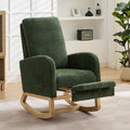 Aoiy & Wifon Rocking Chair Nursery, Modern Nursery Rocking Chairs with Side Pocket & Footrest, Upholstered Rocking Chair Nursery Glider, Boucle, Green