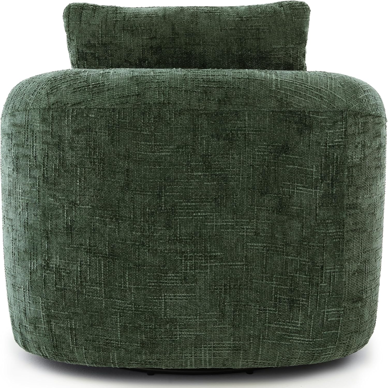 JIVOIT 360° Swivel Barrel Accent Chair, 36.6' Swivel Round Sofa Chair with Dual-Layer Cushion Design, Modern Upholstered Single Sofa for Living Room, Bedroom, Office and Hotel (Green, 121)