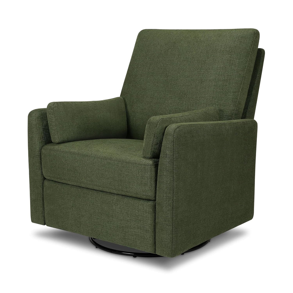 Carter's by Davinci Ethan Swivel Recliner in Performance Forest Green Linen, GREENGUARD Gold & CertiPUR-US® Certified