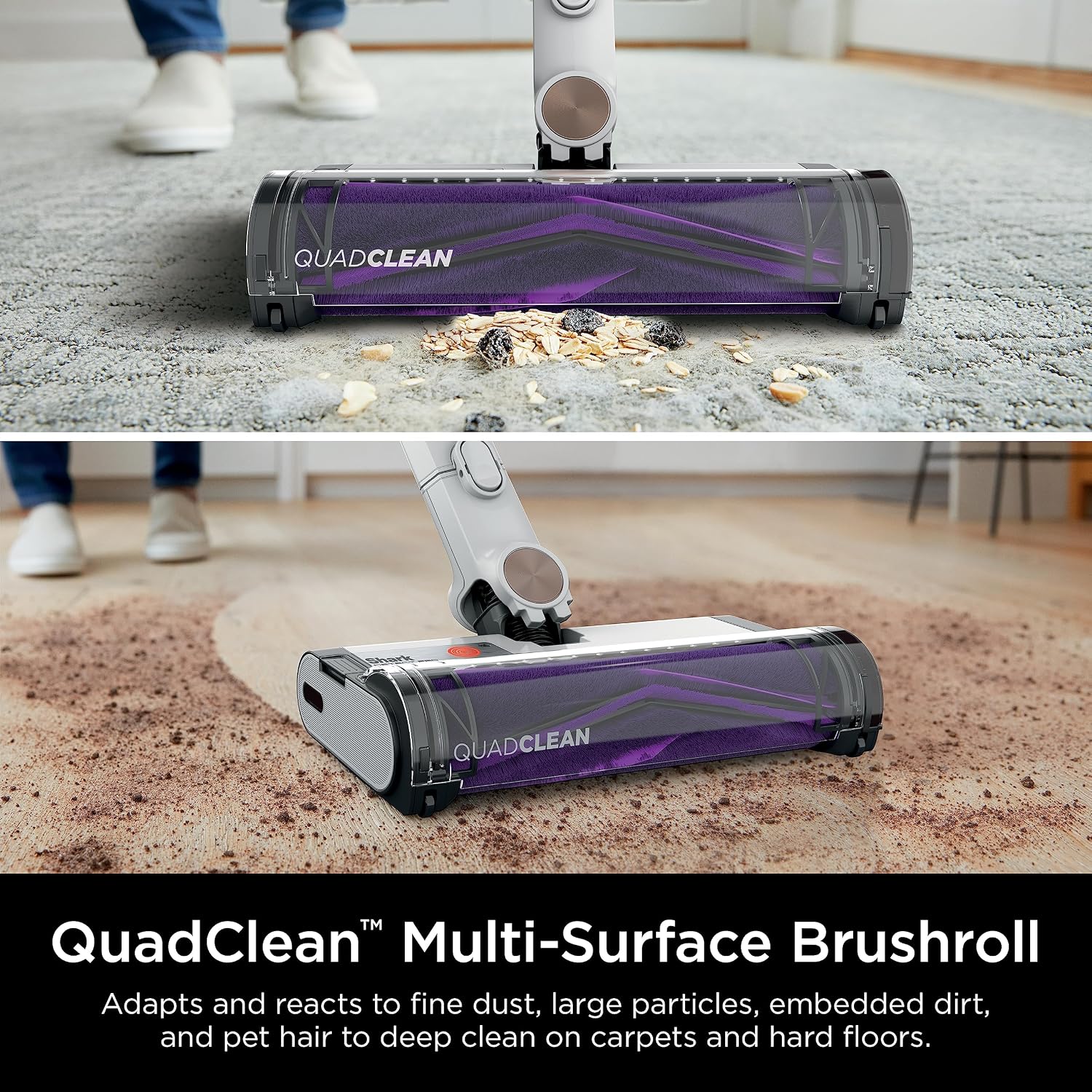 Shark R-IW1111 Detect Pro Cordless HEPA QuadClean Multi-Surface Stick Vacuum, Grey/Brass - Certified Refurbished