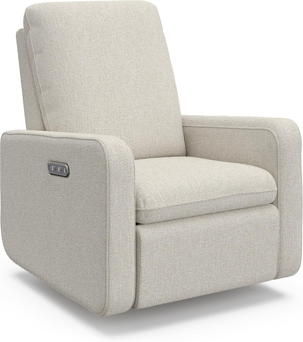 Graco Teddi Power Recliner Swivel Glider, Electronic Power Recline, Oeko-TEX 100 Certified, USB-A & USB-C Charger, Premium Cushioning & Comfort – (Dune Basketweave)