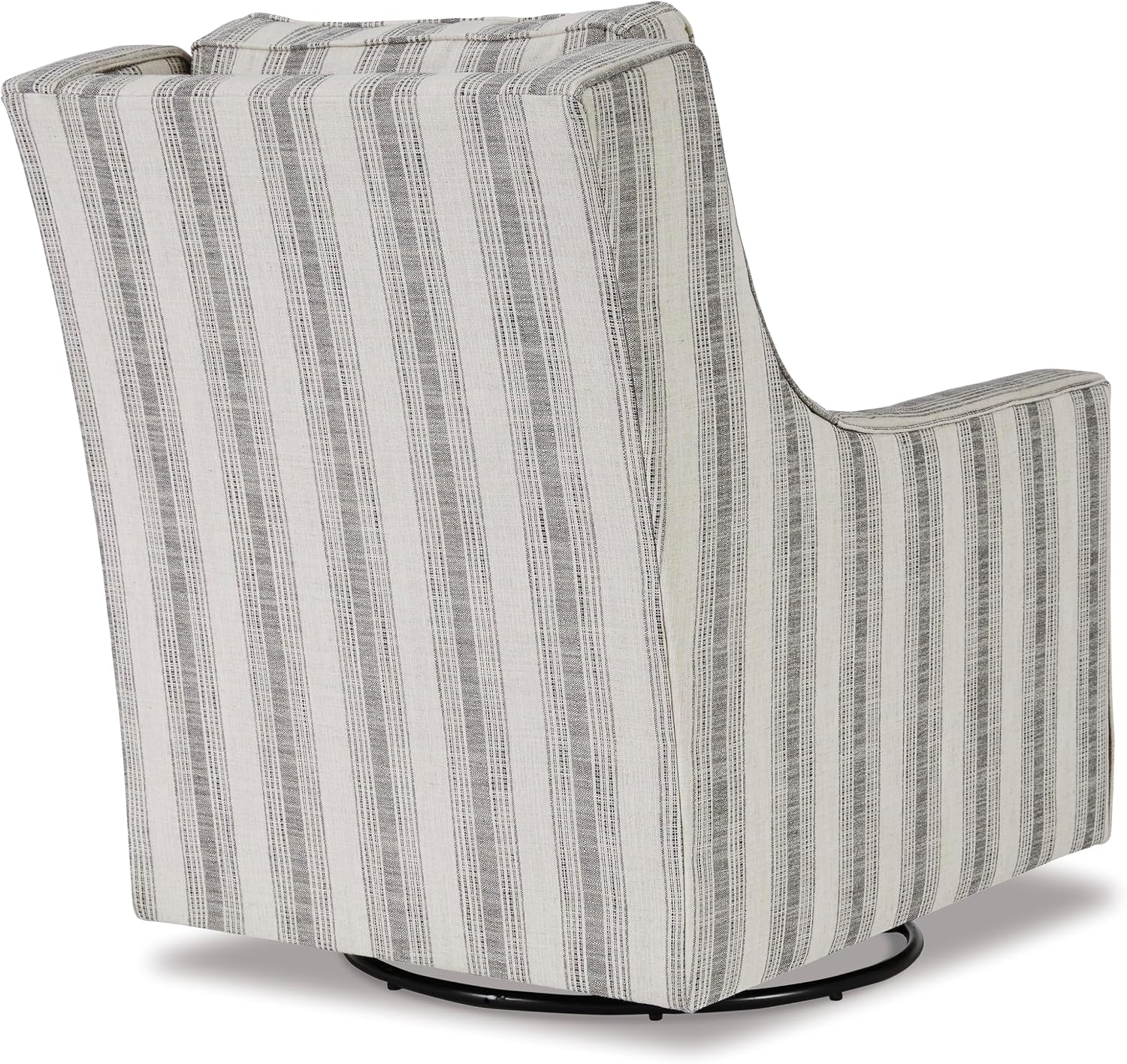 Signature Design by Ashley Kambria Striped Upholstered Swivel Accent Glider Chair, Ivory & Black