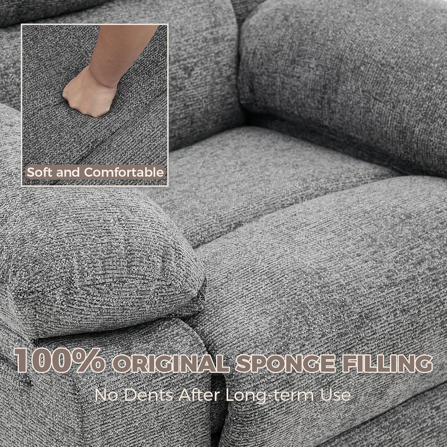Adults Oversized Rocking Nursery Glider Recliner Chair,360° Swivel Rock Recliner Chairs Single Sofa with Vibration Massage and Heating for Living Room/Bedroom,Grey