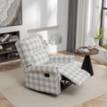 Swivel Rocker Recliner Chair, Manual Rocking Recliner Chair, Wingback Swivel Recliner Chair, Glider 360 Degree Swivel Chair with Padded Seat, Swivel Recliner Chairs for Living Room - Grey