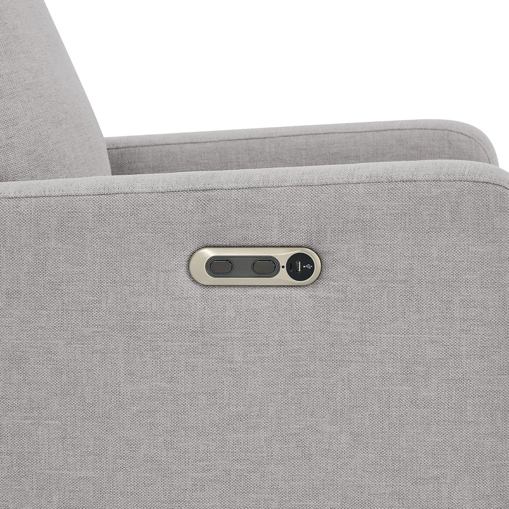 babyGap Harlowe Power Recliner with USB-A & Charging Port by Delta Children - Greenguard Gold Certified – Stain-Resistant Performance Fabric is Oeko-TEX Standard 100 Certified, Ash