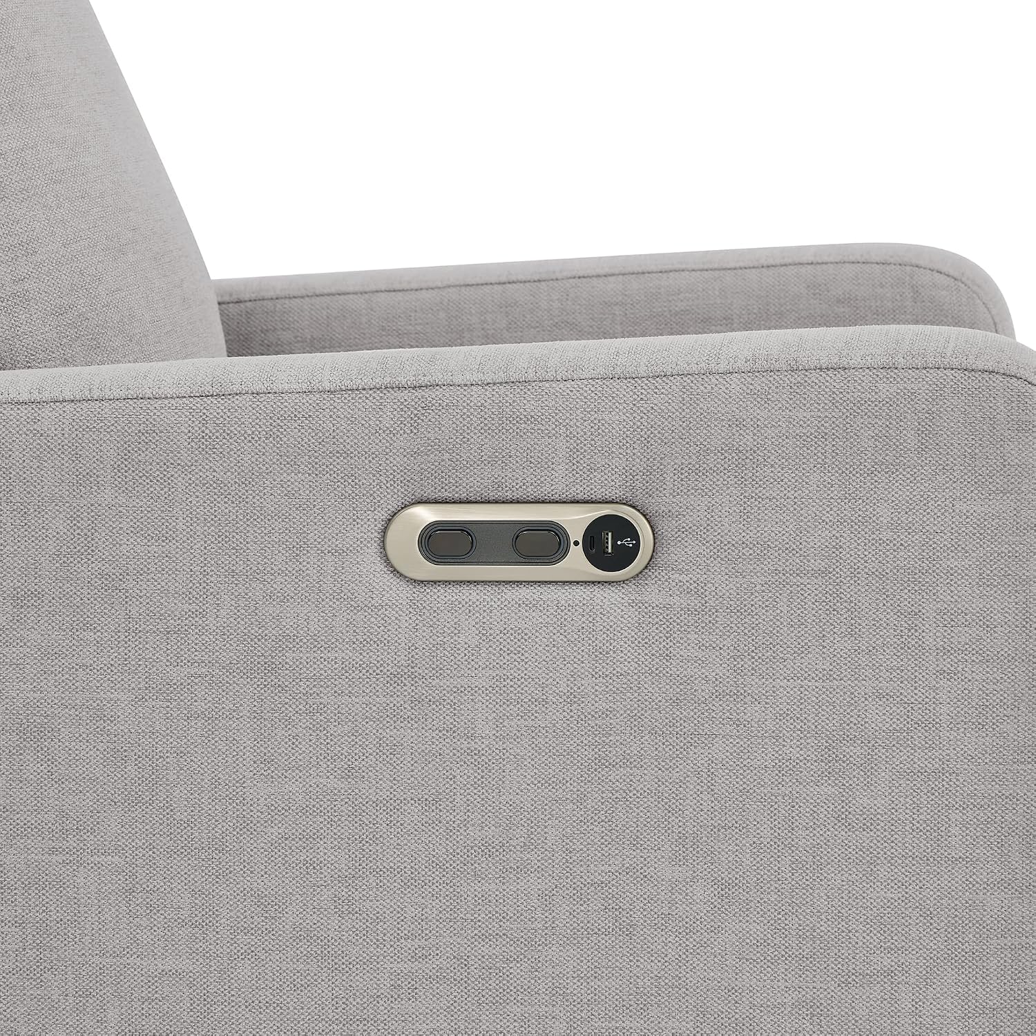 babyGap Harlowe Power Recliner with USB-A & Charging Port by Delta Children - Greenguard Gold Certified – Stain-Resistant Performance Fabric is Oeko-TEX Standard 100 Certified, Ash