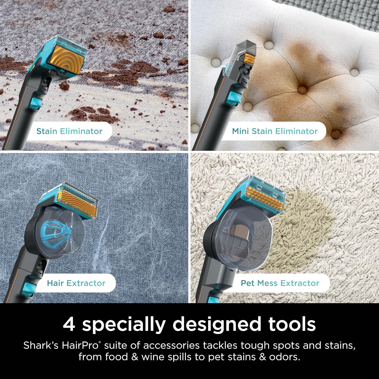 Shark StainStriker HairPro Portable Carpet, Upholstery & Area Rug Cleaner with Pet Mess & Hair Tools, Self-Cleaning, Perfect for Pets & Car Interiors, 4 Cleaning Tools & Pet Solution, Copper, PX251