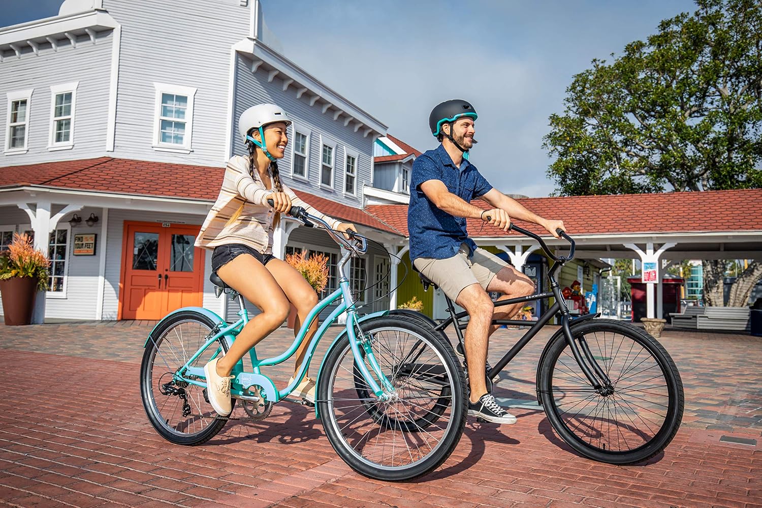 Schwinn Cruiser Bike, 26 Inch Bike for Women and Men, Beach Cruiser Bicycle, Linear Pull Brakes, Comfortable Padded Seat, Upright Riding Position, Adult Bicycle