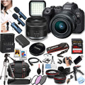 Canon EOS R6 Mark II Mirrorless Camera with 24-50mm Lens + 128GB Extreme Memory, Wireless Lavalier Microphones, Lenses, Filters, Case, Tripod,Software, and More (Content Creator Bundle) (Renewed)