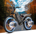 eAhora 2025 Romeo Pro 2 Electric Bike for Adults 4000W Dual Motor Electric Bicycle 46MPH 52V 70Ah 200+Miles Long Range 26 * 4.0 Fat Tire Full Suspension Electric Mountain Bike with Rack Black