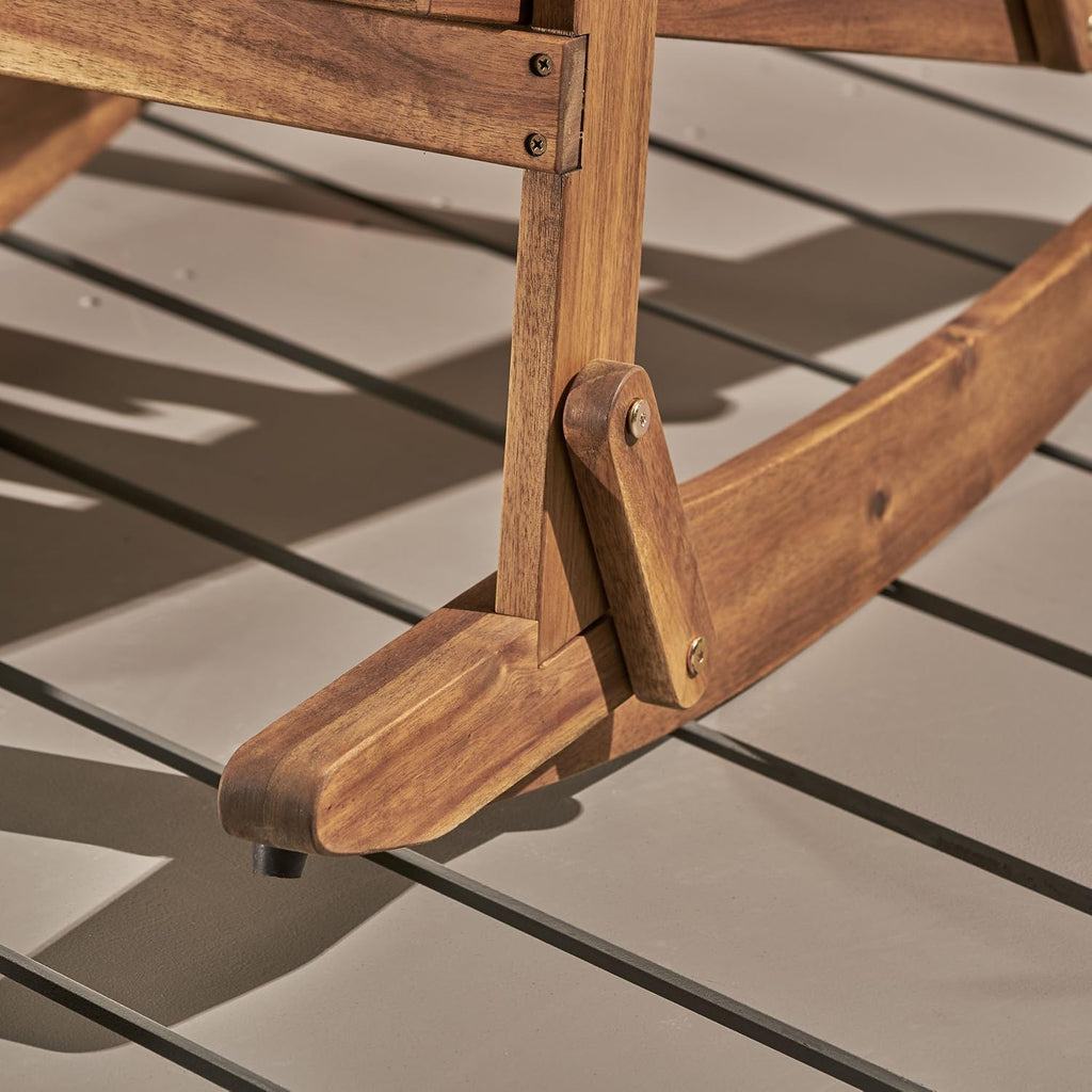 Christopher Knight Home Malibu Outdoor Acacia Wood Adirondack Rocking Chair, Natural Stained