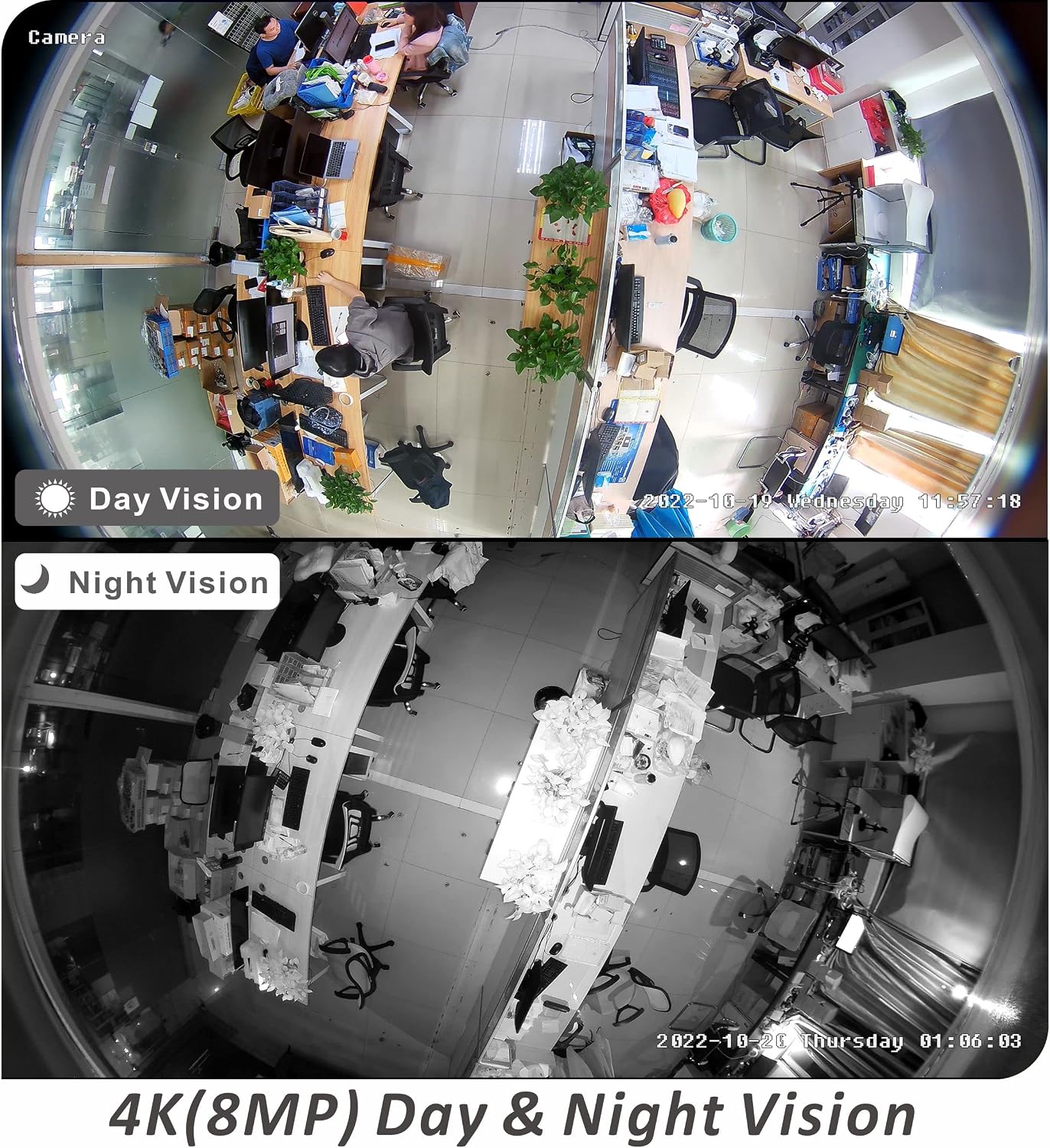 4K POE IP Fisheye Camera, 1.7mm Lens, 49ft Infrared, WDR, Metal housing, IP66 Water-Proof Indoor&Outdoor Panoramic Security Camera(Compatible with Hikvision/Dahua NVRs)