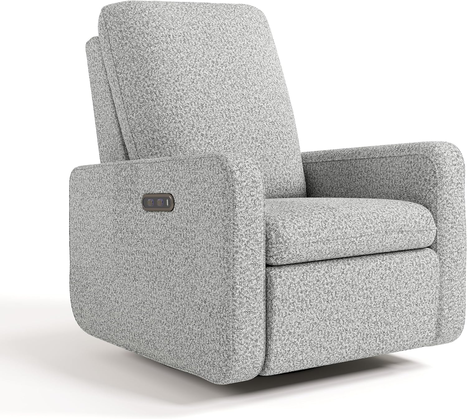 Graco Teddi Power Recliner Swivel Glider, Electronic Power Recline, Oeko-TEX 100 Certified, USB-A & USB-C Charger, Premium Cushioning & Comfort – (Salt & Pepper Boucle)