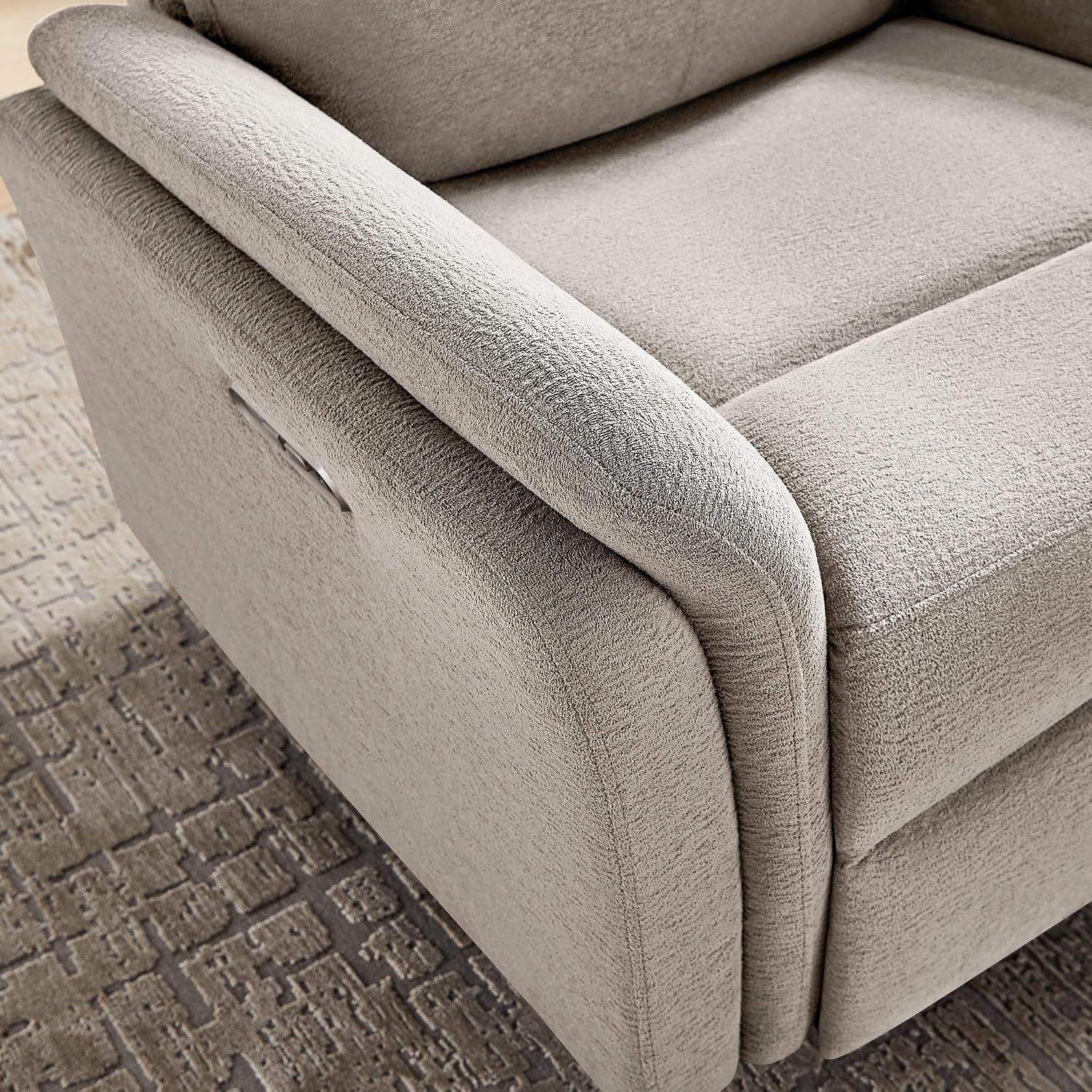 VANOMi Power Recliner Chair Swivel Glider, Electric Rocking Recliner Chairs with USB and Type-C Ports, Nursery Chair Recliner for Living Room, Bedroom, Apartment（Camel）