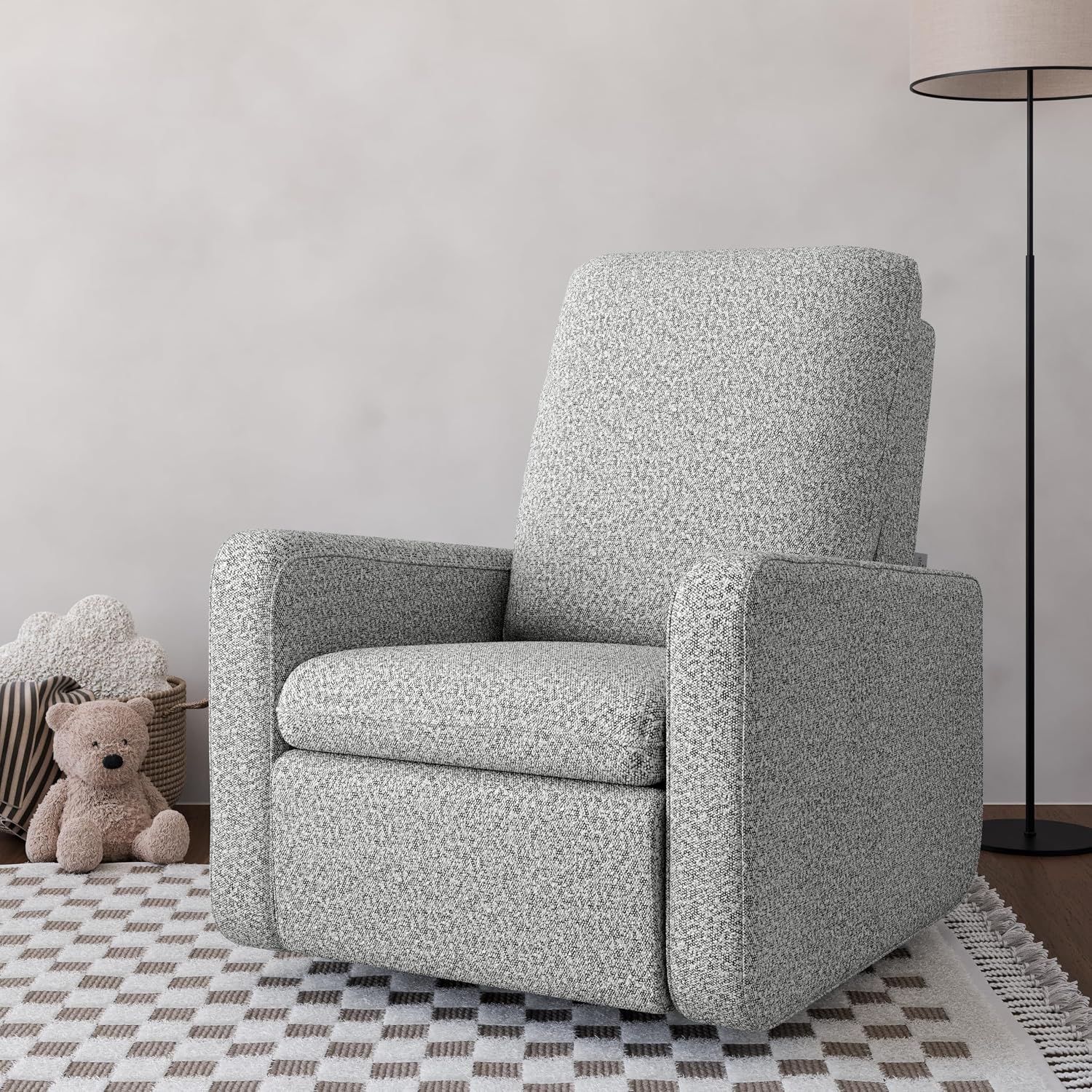 Graco Teddi Power Recliner Swivel Glider, Electronic Power Recline, Oeko-TEX 100 Certified, USB-A & USB-C Charger, Premium Cushioning & Comfort – (Salt & Pepper Boucle)