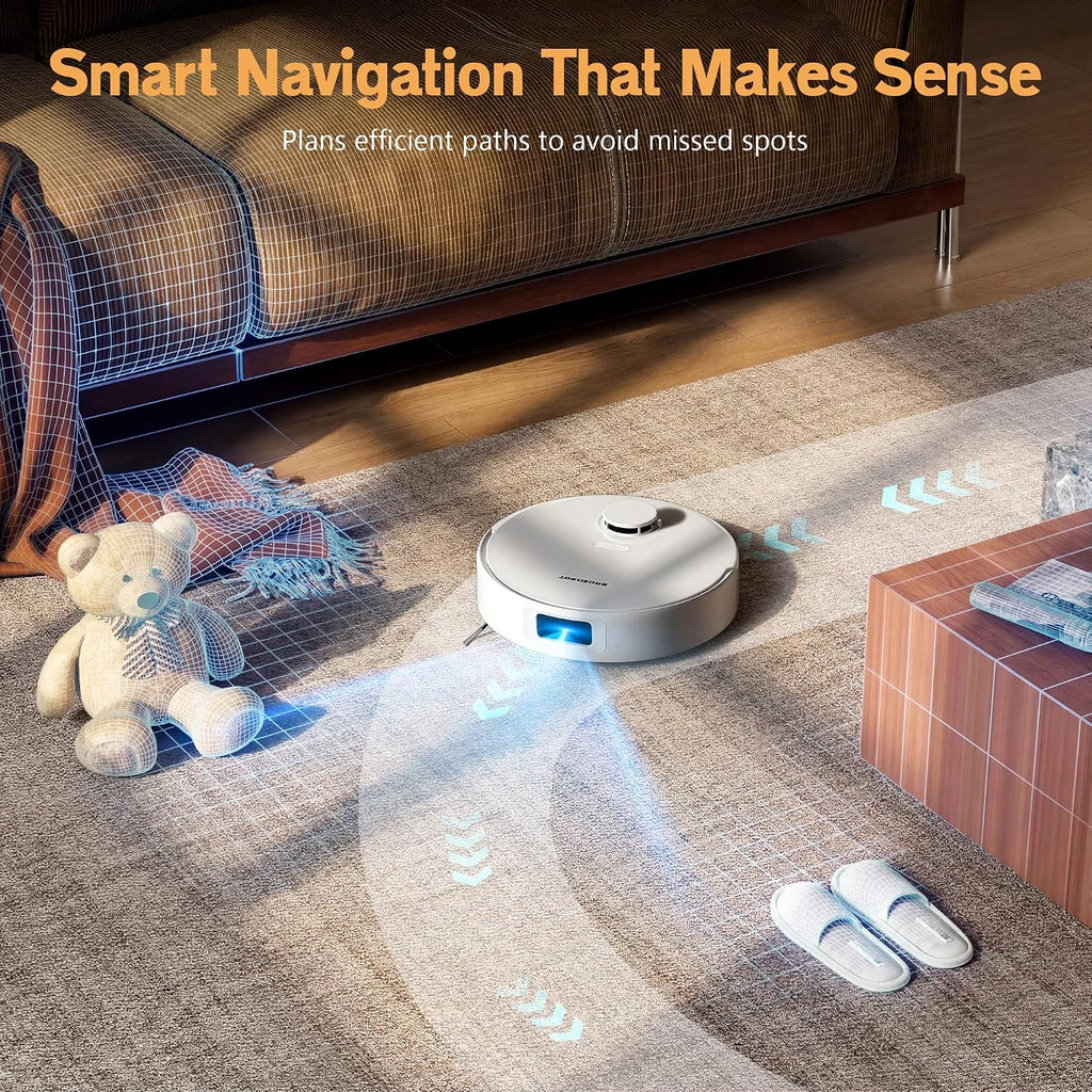 K90L Robot Vacuum and Mop Combo for Pet Hair, Dual Spinning Mops with Self-Cleaning and Warm Air Drying, LiDAR Navigation with No-Go Zones, App & Alexa Control, for Carpet and Hard Floors