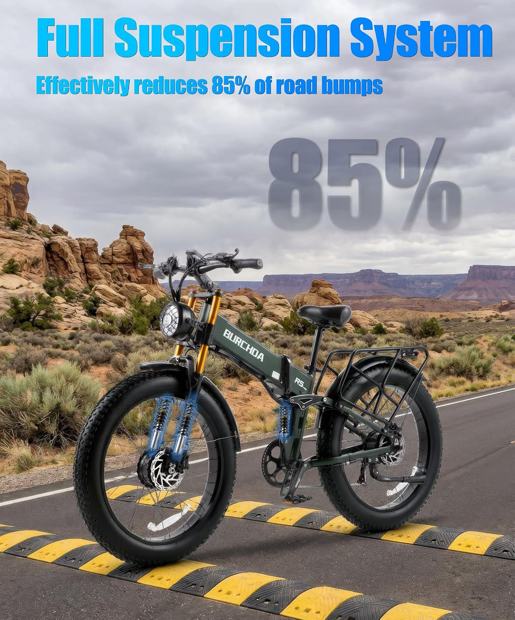 2026 Dual Motor Electric Bike for Adults AWD 5000W/3000W Peak 40 MPH/30 MPH E Dirt Bike, 52V/48V Removable Battery 65/80/150 Miles Max Long Range with Full Suspension 26' Fat Tires Mountain Bike