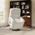 COLAMY Eleva Power Lift Recliner Chair with USB & Type-C Charge, Dual Motors Adjustment Recliner with Padded Upholstered Seat and Armrest, Double Storage Pockets, Beige
