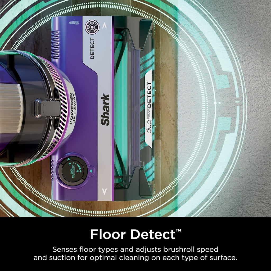 SHARK POWERDETECT Upright Vacuum Cleaner with DuoClean Technology, Odor Neutralizer Technology, Powered Lift-Away, Self Cleaning Brushroll, Anti-Allergen Complete Seal (Renewed) (Eggplant)