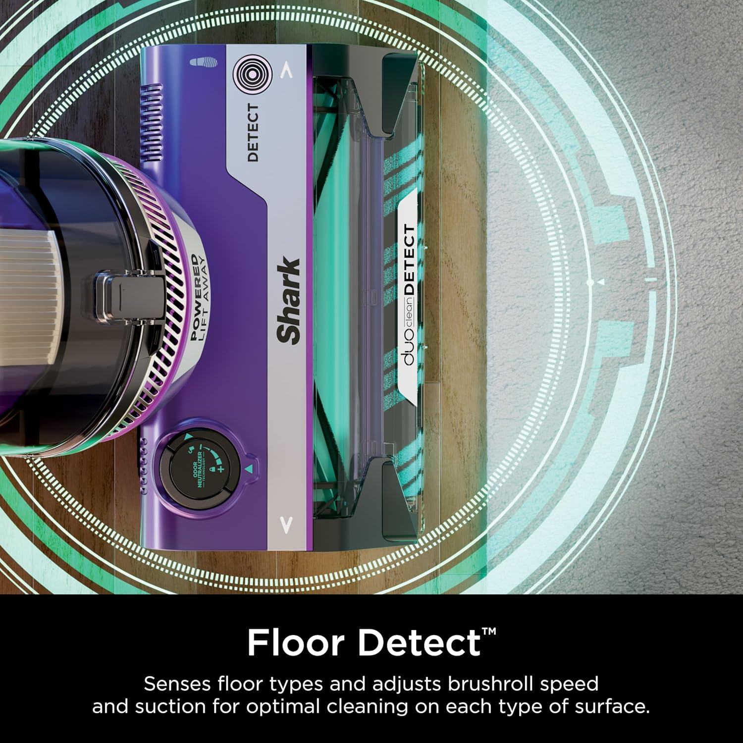 SHARK POWERDETECT Upright Vacuum Cleaner with DuoClean Technology, Odor Neutralizer Technology, Powered Lift-Away, Self Cleaning Brushroll, Anti-Allergen Complete Seal (Renewed) (Eggplant)