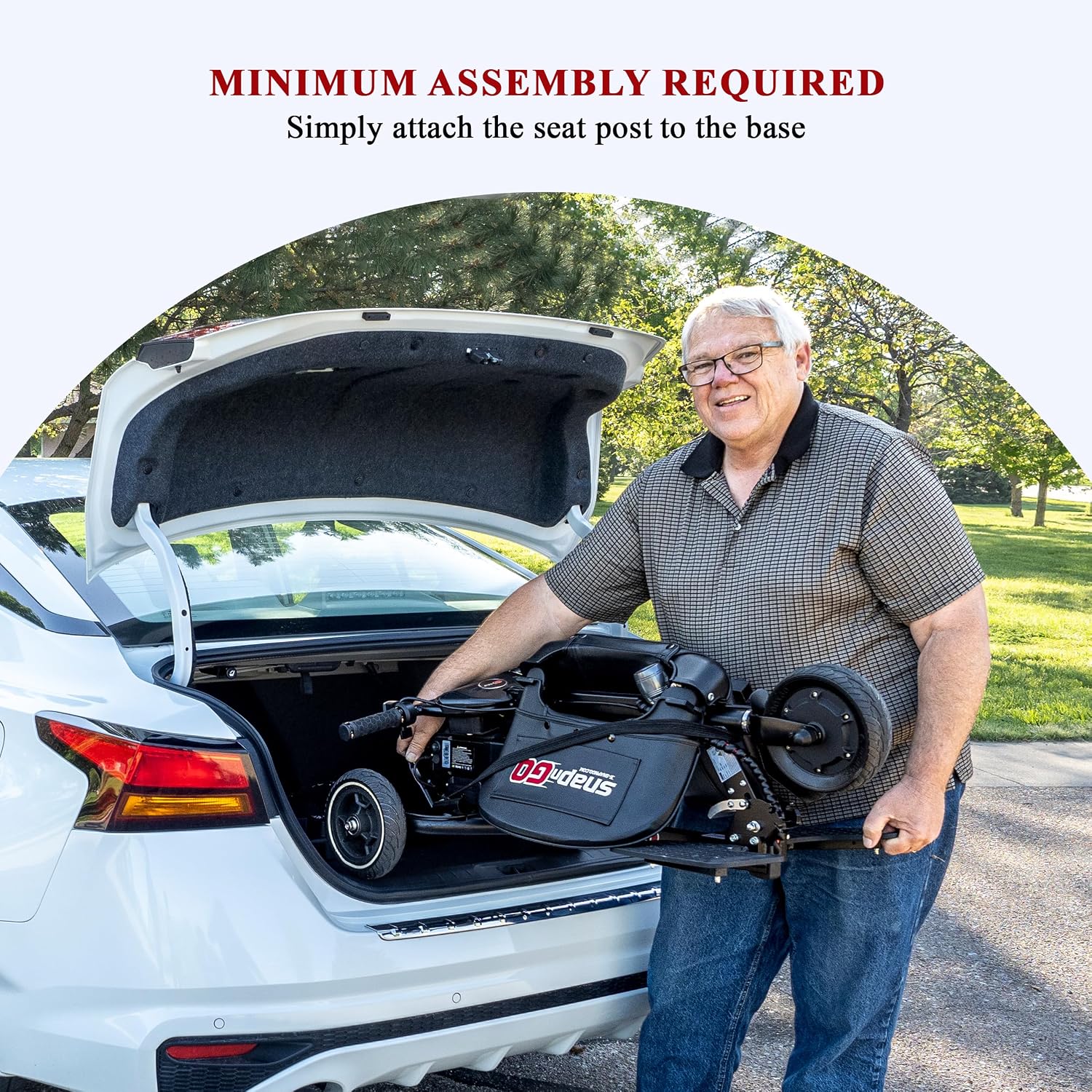SNAPnGO Three Wheel Portable Mobility Adult Scooter - Aircraft-Grade Aluminum Frame for Top Speeds of 5mph and 13-Mile Range - Folding Feature, 250W Motor, Quick Charge 36V Lightweight Battery