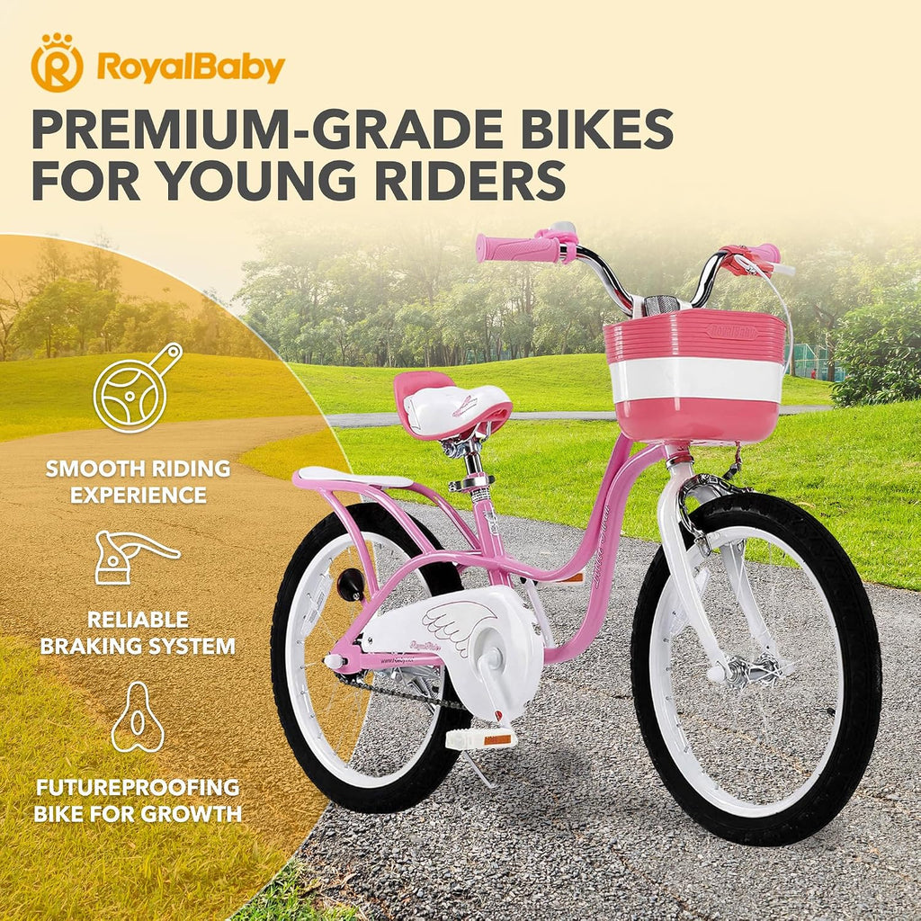 Royalbaby Princess Girls Kids Bike 12 14 16 18 20 Inch Children Bicycle with Basket for Age 3-12 Years