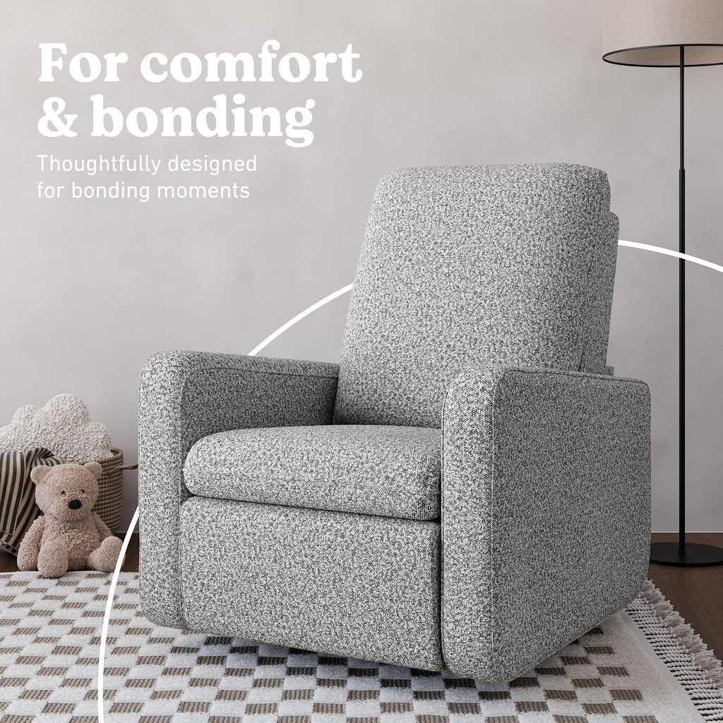 Graco Teddi Power Recliner Swivel Glider, Electronic Power Recline, Oeko-TEX 100 Certified, USB-A & USB-C Charger, Premium Cushioning & Comfort – (Salt & Pepper Boucle)