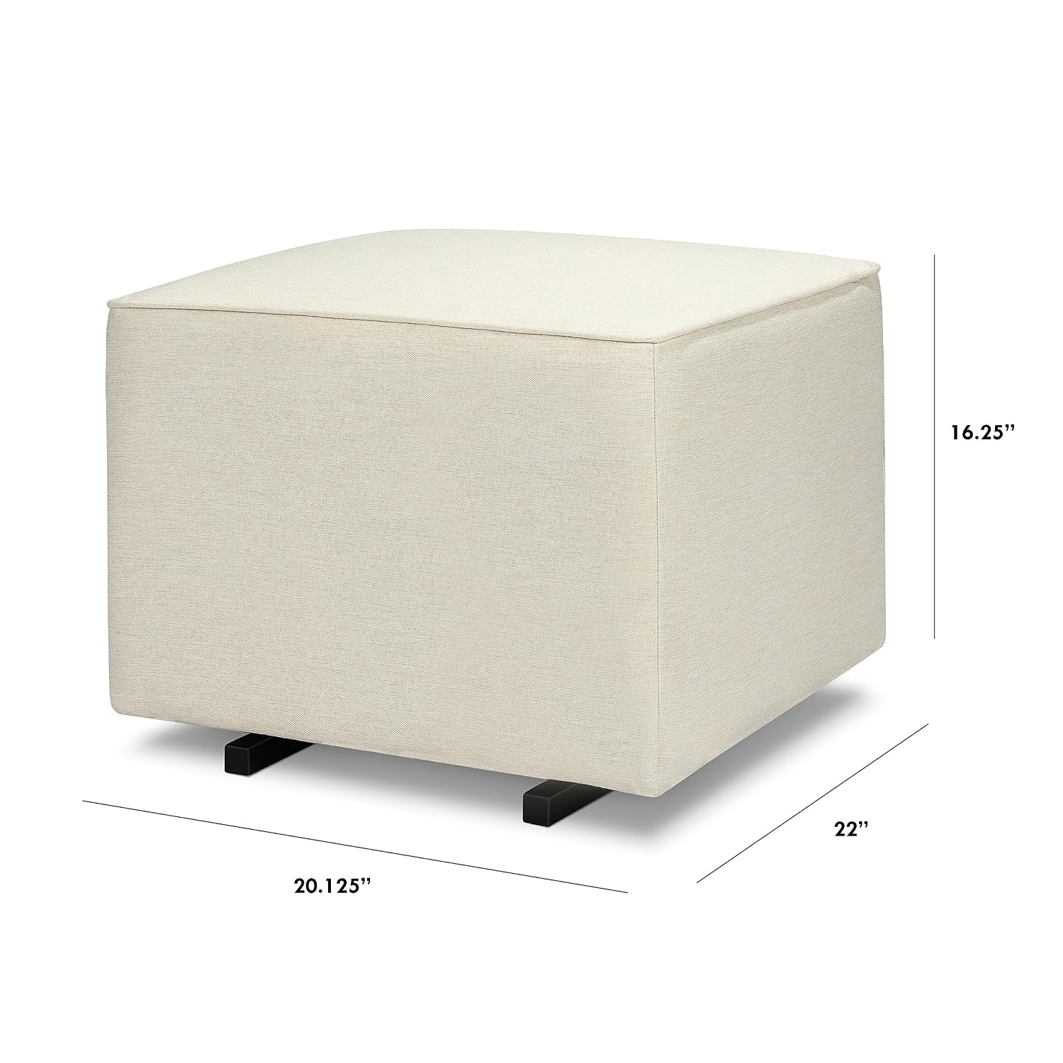 Davinci Universal Gliding Ottoman in Vanilla, GREENGUARD Gold & CertiPUR-US Certified