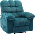 Oversized Swivel Rocker Recliner Chair for Adults, Ergonomic 360° Nursery Swivel Rock Recliner,Extra Wide Manual Recliner with Upholstery Overstuffed Soft Rocking Sofa Chair for Ultimate Comfort,Blue