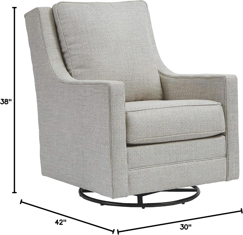 Signature Design by Ashley Kambria Contemporary Swivel Glider Nursery Accent Chair, Gray