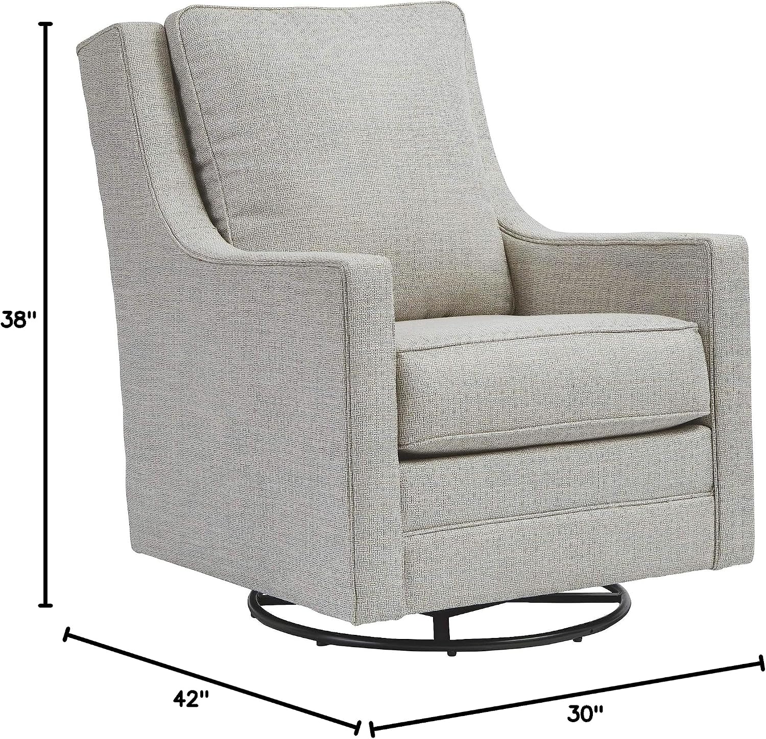 Signature Design by Ashley Kambria Contemporary Swivel Glider Nursery Accent Chair, Gray