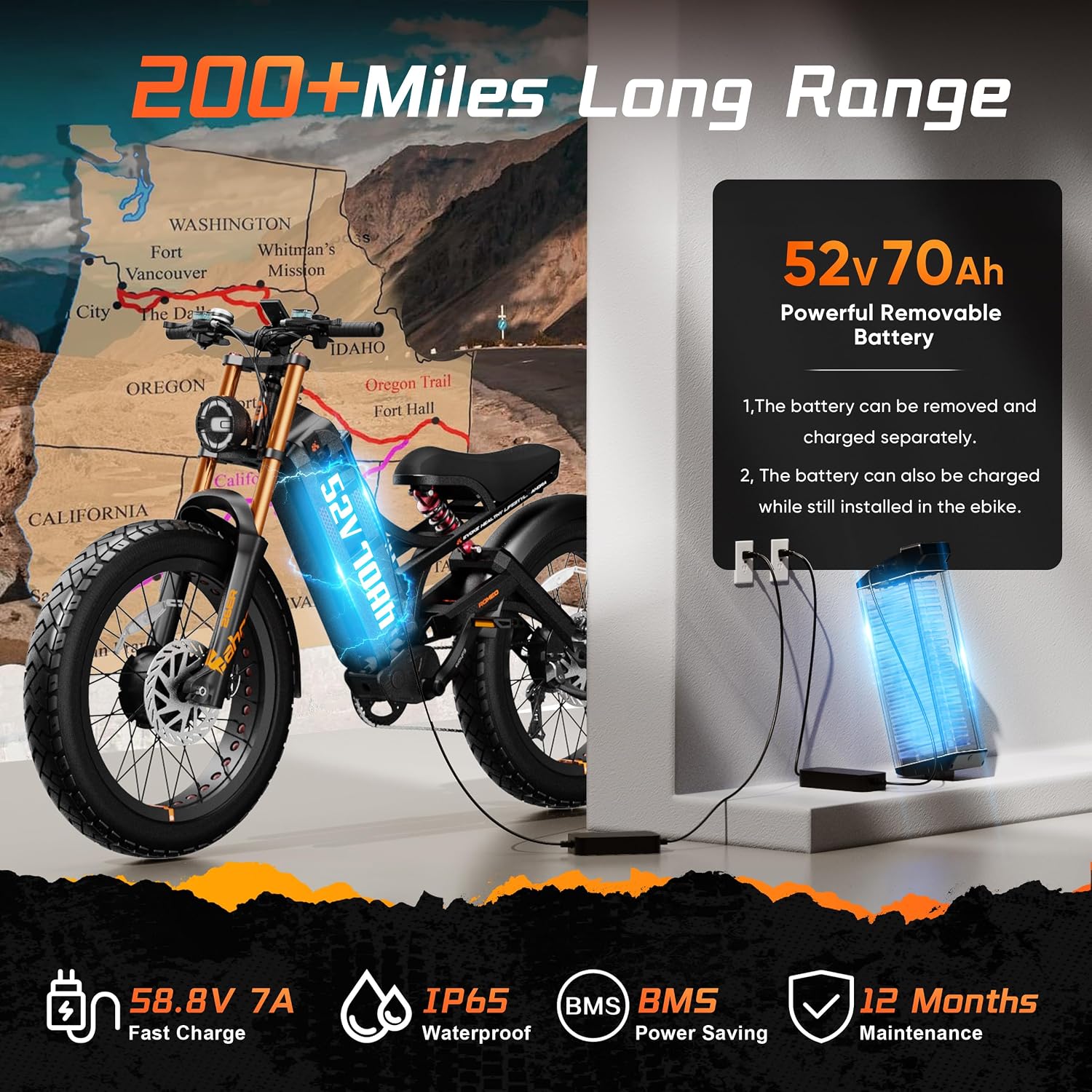 eAhora 2026 Romeo Pro 3/2 50-46Mph Electric Bike for Adults 5600W/4000W/2500W Dual Motor Ebike 60V/80Ah 52V/70Ah Long Range Fat Tire Full Suspension Electric Mountain Bicycle