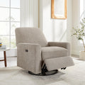VANOMi Power Recliner Chair, 270° Swivel Nursery Chair with USB Charging Port Comfy Boucle Glider Rocking Chairs for Living Room, Nursery, Bedroom, Camel