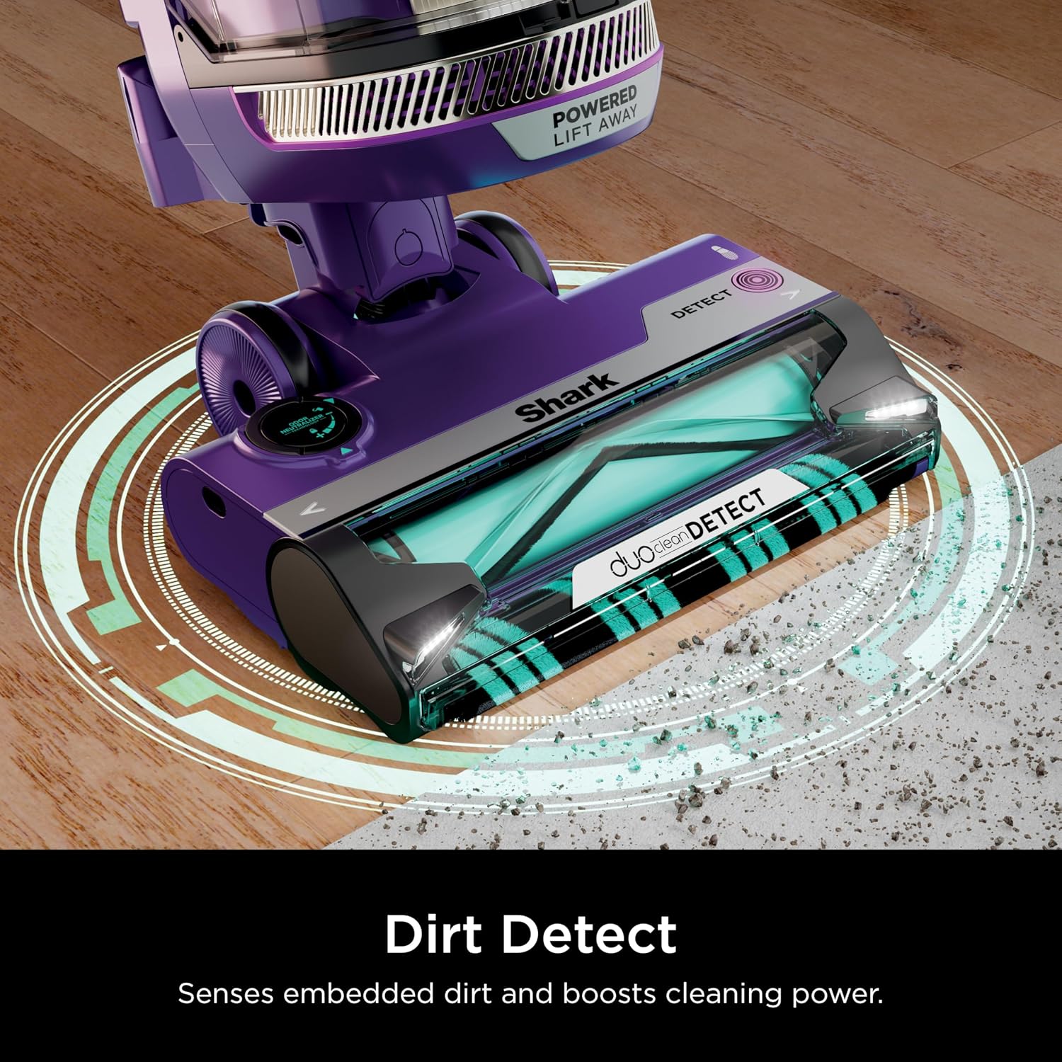 SHARK POWERDETECT Upright Vacuum Cleaner with DuoClean Technology, Odor Neutralizer Technology, Powered Lift-Away, Self Cleaning Brushroll, Anti-Allergen Complete Seal (Renewed) (Eggplant)