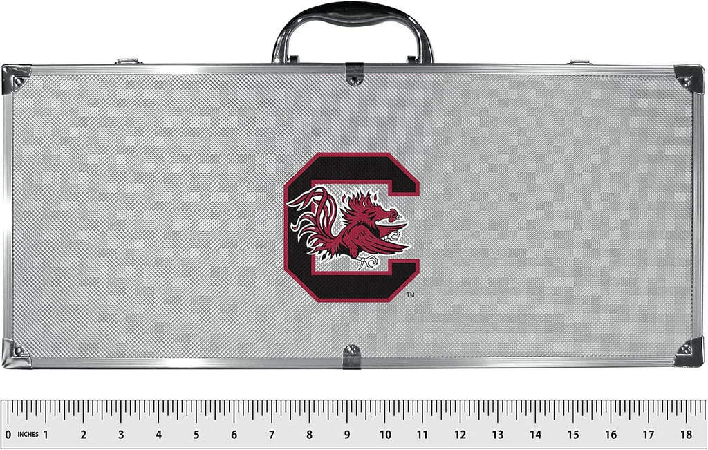 NCAA Siskiyou Sports Fan Shop South Carolina Fighting Gamecocks Steel Tailgater BBQ Set w/Case 8 piece Gray