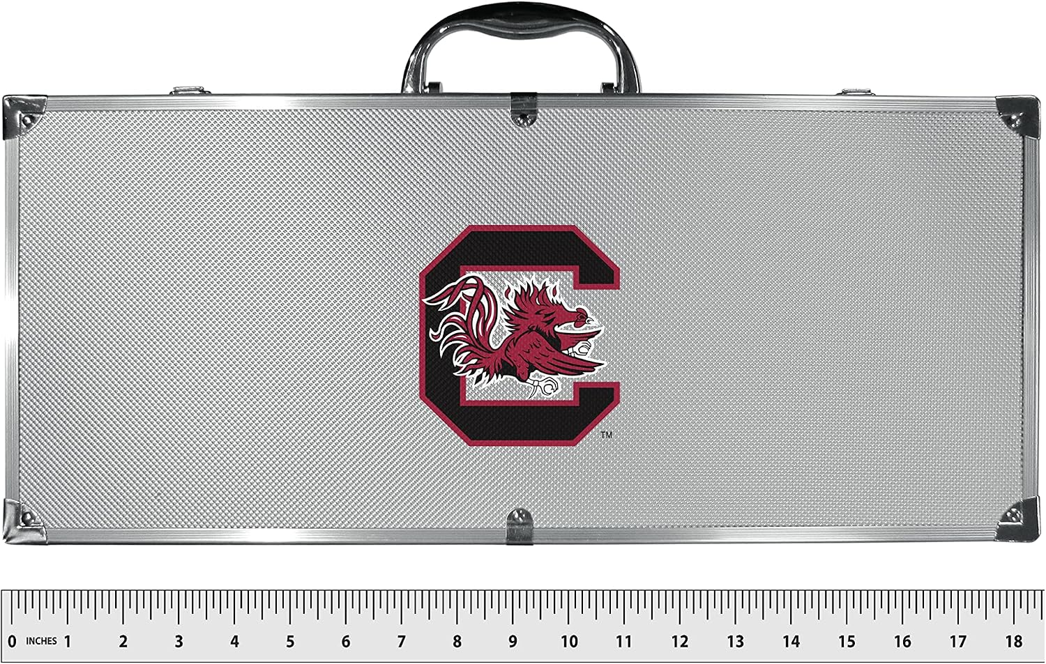 NCAA Siskiyou Sports Fan Shop South Carolina Fighting Gamecocks Steel Tailgater BBQ Set w/Case 8 piece Gray