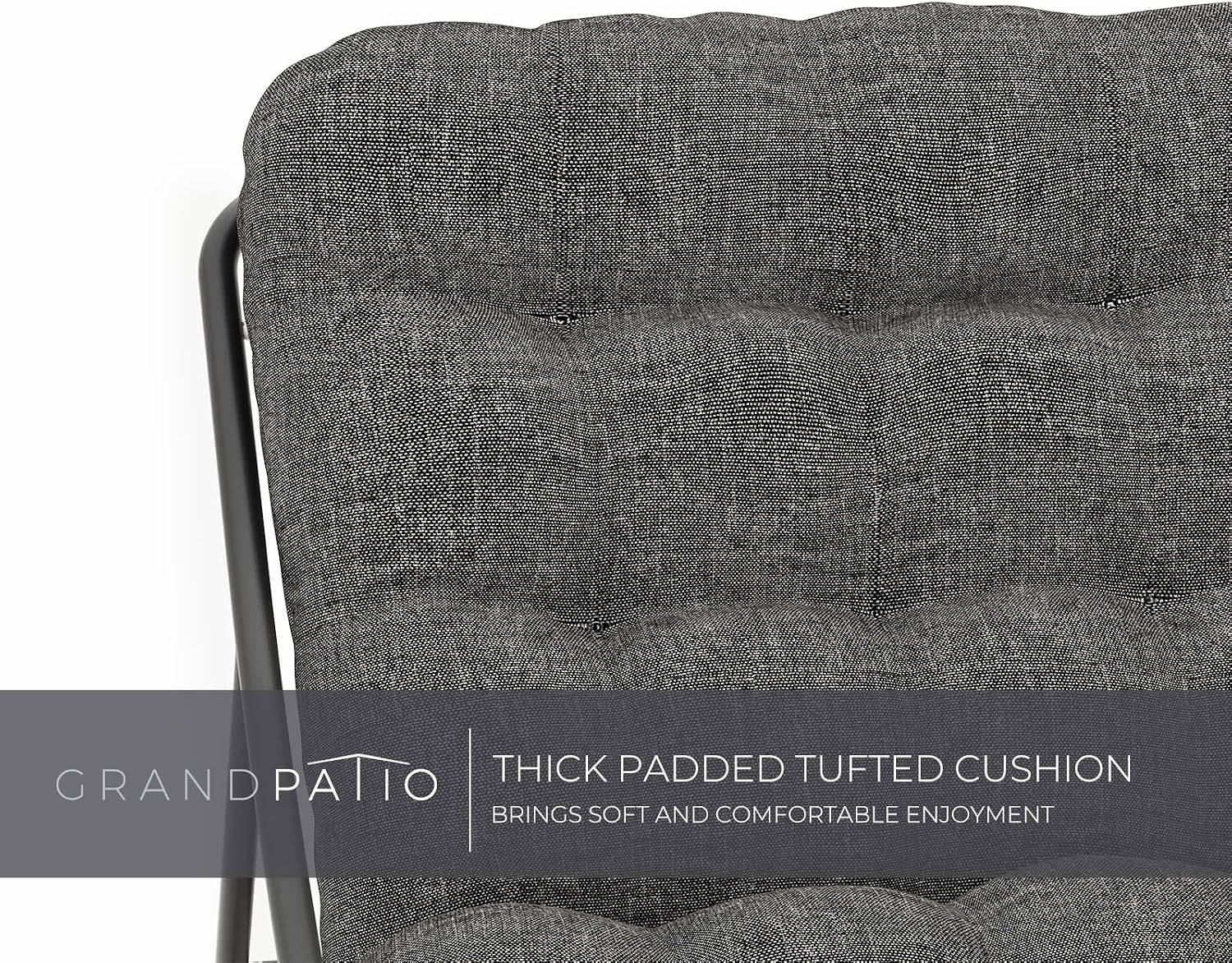 Grand patio Outdoor Rocking Chair, Padded Cushion Recliner Rocker for Front Porch Sunroom Patio Backyard, Comfy Lounge Rocking Chair for Napping Relaxing, Grey