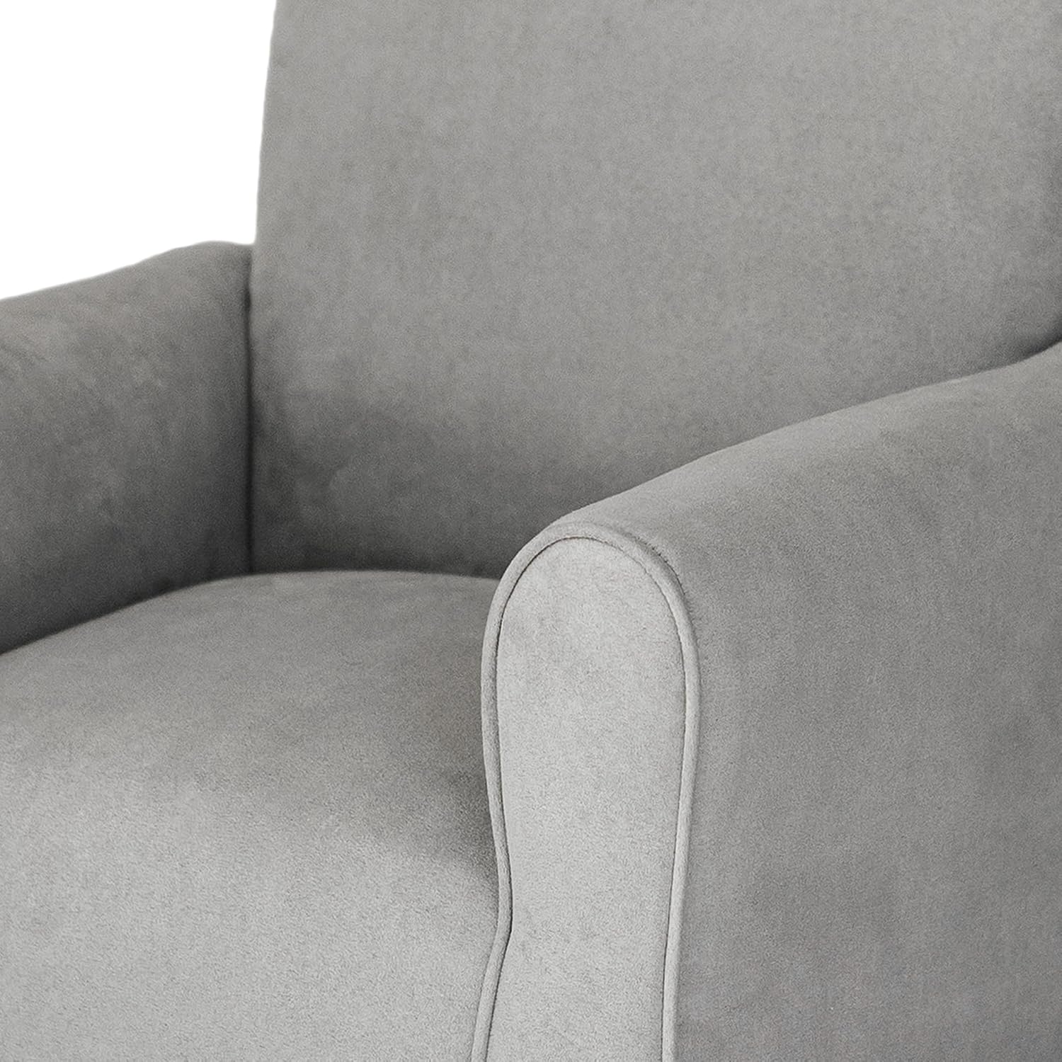 Toddler Personalized Armchair, Kids Upholstered Rocking Chair with Personalization, Toddler Chair with Personalized Name, Comfy Child Armchair, (Grey Suede, Rockers)